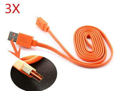 3x Orange 1M Micro USB charger cable for JBL Charge 2 Plus Bluetooth speaker