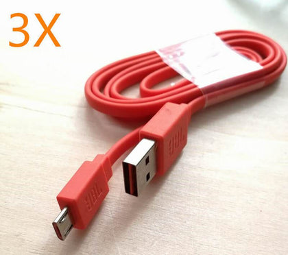 3x Orange Micro USB charger cable Cord For JBL  Flip 4 Wireles Bluetooth speaker