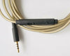 Audio silver Cable With Mic Remote For JBL Synchros E50BT E55BT E30 Headphones