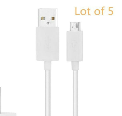 5X White Micro USB data charger cable 24AWG SKN6458A for android phone tablets