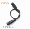 10X CCTV DC Power Plug Adapter Cable/Cord 5.5x2.1mm Female Socket to 5.5x 2.1mm