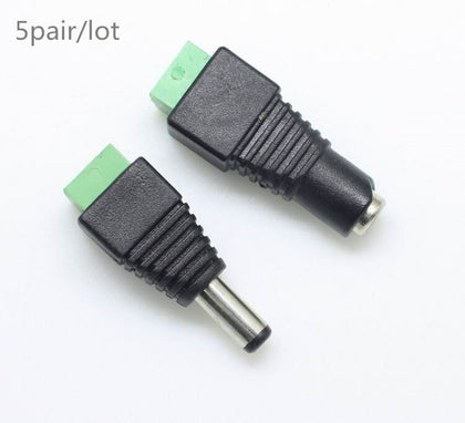 5pairs/10pcs Male & Female 2.1x5.5mm DC Power Jack Plug Adapter Connector GG