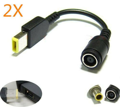 2X 7.9mm Round Jack to Square End Adapter for Lenovo Power Cord Conversion Cable