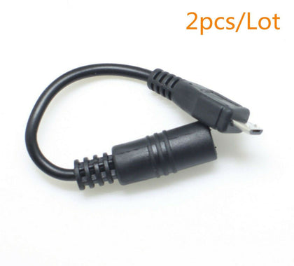 2x DC Jack  Power Cable Female 5.5mm/2.1mm to Micro-USB B Male Connector Adapter