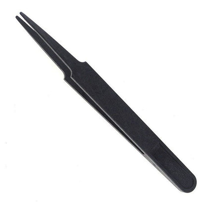 2x 12cm Black Plastic Anti-static Tweezers Electronic Rework Repair Tool T1