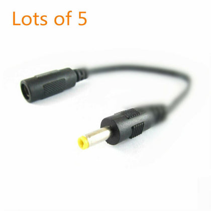 5X 4.0mm x 1.7mm Male Plug to 5.5mm x 2.1mm female socket DC Power Adapter cable