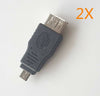 2X Micro USB 2.0 A Male to USB B Female Jack OTG Adapter Standard Converter