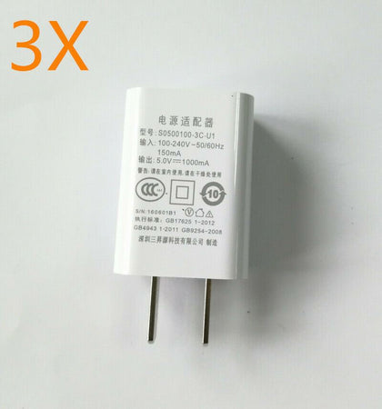 3X  Slim White  5V 1A   USB Charger Quick Charge Wall Home Adapter