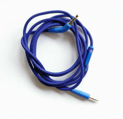 Blue Nylon Audio Cable MIC AUX cord For AKG K450 K451 K452 K480 Q460 Headset