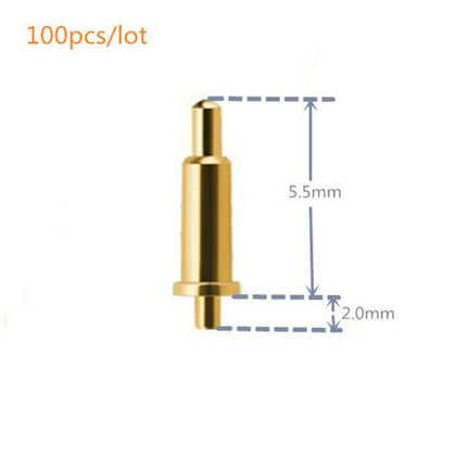 100pcs 1.5mm pin 5.5mm Spring Loaded Signal Test Probes Pogo Pin Connector