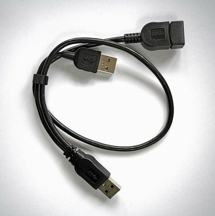 USB 3.0 Female To Dual USB Male 2.0 Y Extension Splitter Extra Power Data Cable