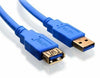 Premium 6FT SuperSpeed  USB 3.0 A Male to Female Extension Cable Cord Blue