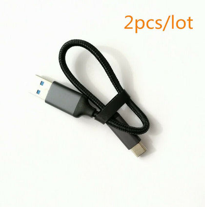 2X 20cm USB Type C Cable Nylon USB C to USB 3.0 Cable for Samsung S9 S8 S10 Plus