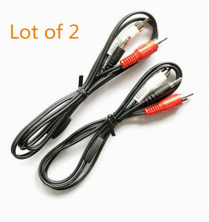 2pcs 3.5mm Audio to 2 RCA Cable Stereo Male to 2-RCA Male Y Splitter Aux Cord