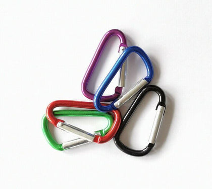 5x 5cm Aluminum Snap Hook Carabiner D-Ring Key Chain Clip Keychain Hiking Camp