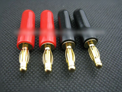 2 pairs Gold Plated Audio Speaker Wire Cable Banana Plug H62  Connector Adapter