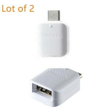 2X USB C Connector OTG Adapter Data Transfer For Samsung Galaxy S10/S9Plus/Note8