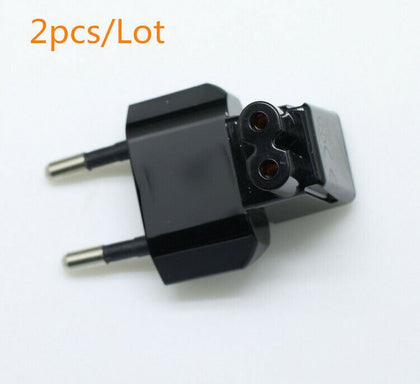 2X CEE7/16 2-pin EU Plug to IEC C7 Figure 8 Receptacle Plug Adapter Right Angled