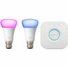 Philips Hue 2.0 White and Colour Ambiance Mini Starter Kit B22 10 W X 2 Lamps