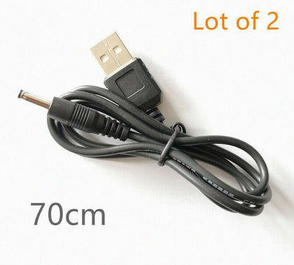 2X USB to 3.5mm 1.35mm Plug Tip Connector Notebook Tablet 5V DC Power Cord Cable